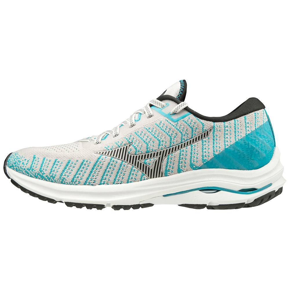 Mizuno Wave Rider 24 WAVEKNIT™ D (Wide) Női Futócipő Fehér/Kék QFH705164